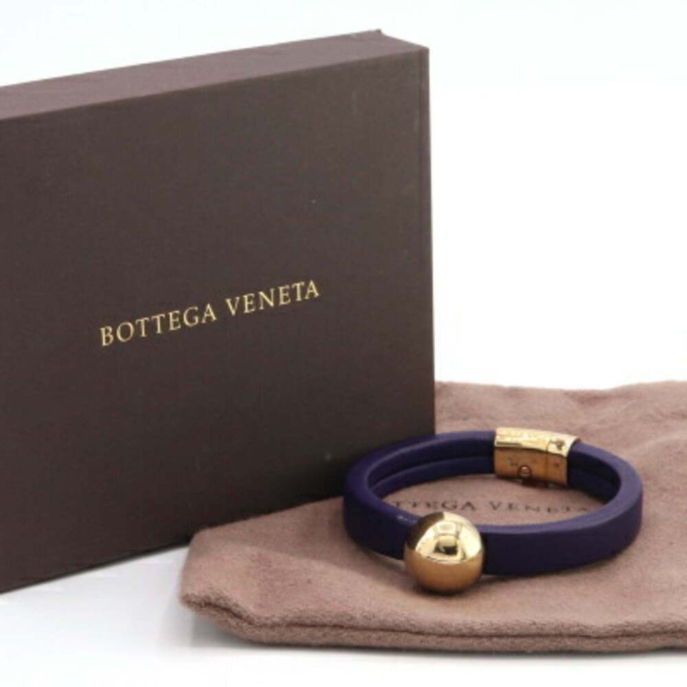 Bottega Veneta Bracelet 590464 Purple SV Sterling Silver 925 Leather M Size B... - Picture 9 of 9